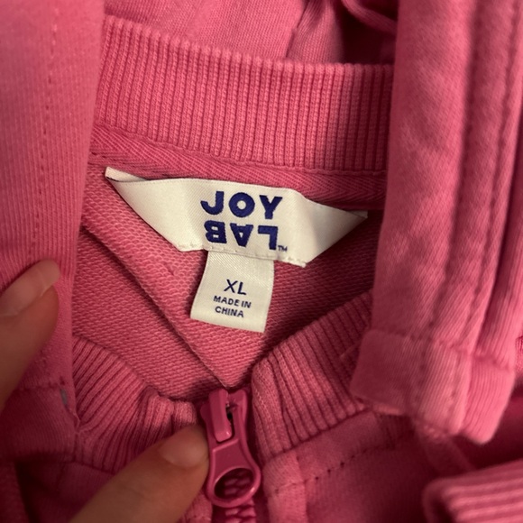 pink cropped sweatshirt XL athletic hoodie - Picture 2 of 4